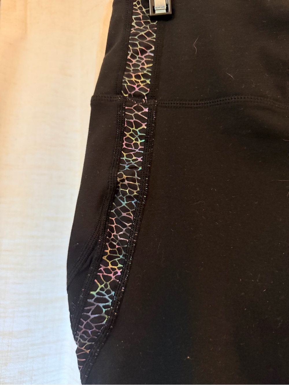 ZYIA Black Performance Leggings with Curved Stitch Detail - Picture 3 of 7